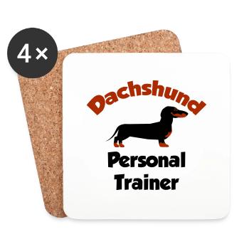 Dachshund - Personal Trainer - Coasters (set of 4) - white - Front