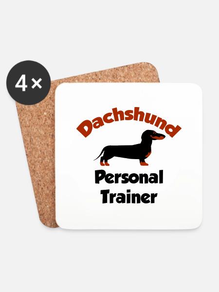 Dackel - Personal Trainer - Untersetzer (4er-Set) - Weiß