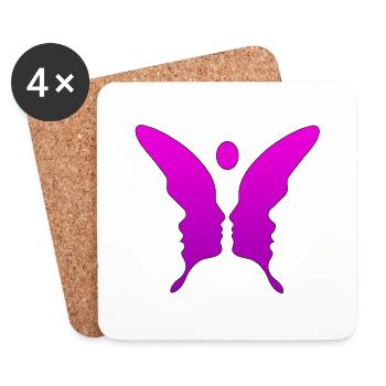 Optische Täuschung Kunst psychadelic Retro Formen Sex - Untersetzer (4er-Set) - Weiß - Vorne