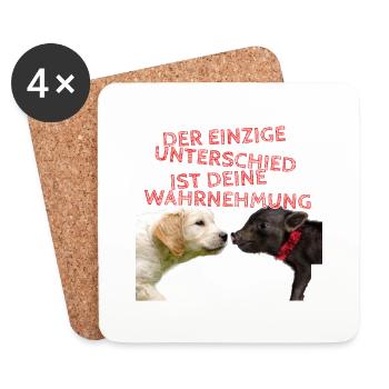 Der einzige Unterschied ist deine Wahrnehmung - Untersetzer (4er-Set) - Weiß - Vorne