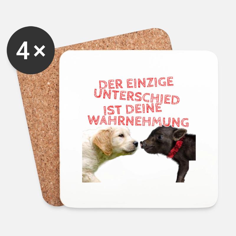 Der einzige Unterschied ist deine Wahrnehmung - Untersetzer (4er-Set) - Weiß