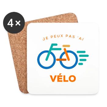 Je peux pas j'ai vélo - Dessous de verre (lot de 4) - blanc - Devant