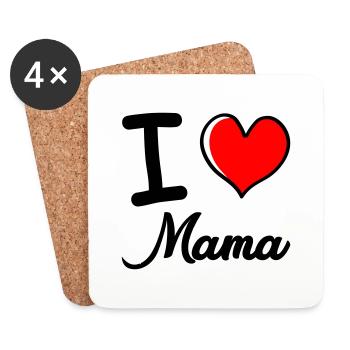 i love mama - Untersetzer (4er-Set) - Weiß - Vorne
