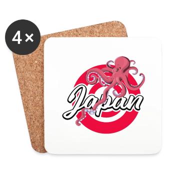 Japan-Oktopus-Karikatur - Untersetzer (4er-Set) - Weiß - Vorne