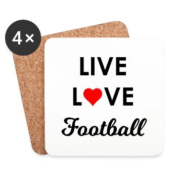 Fußball Soccer - Dessous de verre (lot de 4) - blanc - Devant