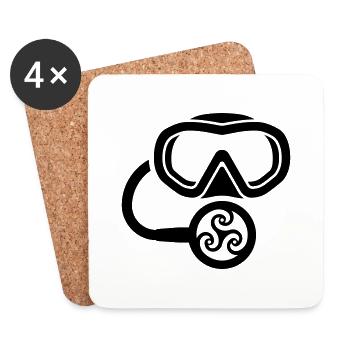 Tribal scuba diving - Untersetzer (4er-Set) - Weiß - Vorne