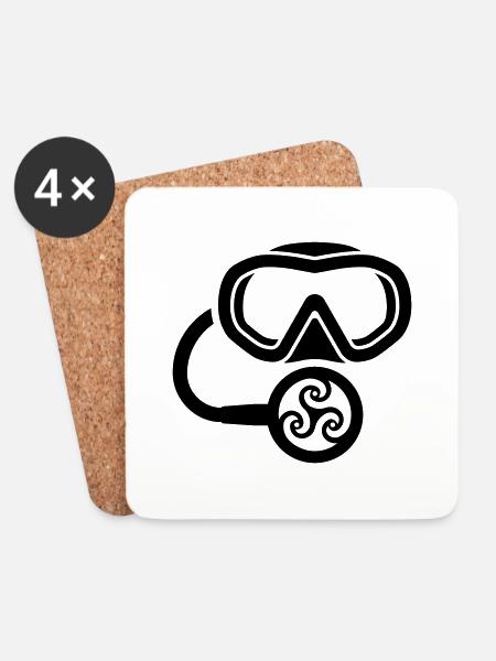 Tribal scuba diving - Coasters (set of 4) - white