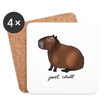Capybara - just chill - Untersetzer (4er-Set) - Weiß - Vorne
