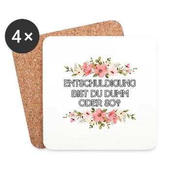 Excusez-moi, êtes-vous stupide ou quelque chose de misanthrope - Dessous de verre (lot de 4) - blanc - Devant