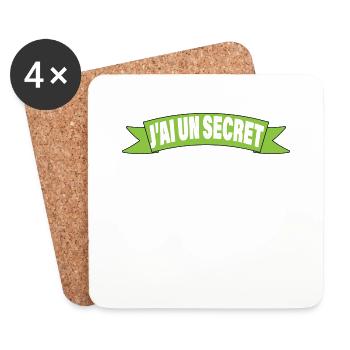J'ai un secret je vais être cousin - Dessous de verre (lot de 4) - blanc - Devant