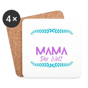 Liebevolles Mutter Kind Shirt Muttertag Geschenk - Untersetzer (4er-Set) - Weiß - Vorne