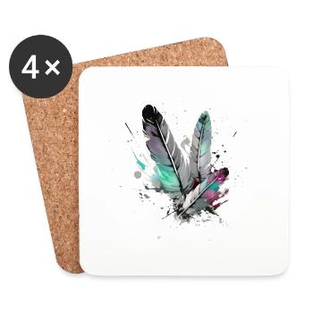 Feathers - Coasters (set of 4) - white - Front
