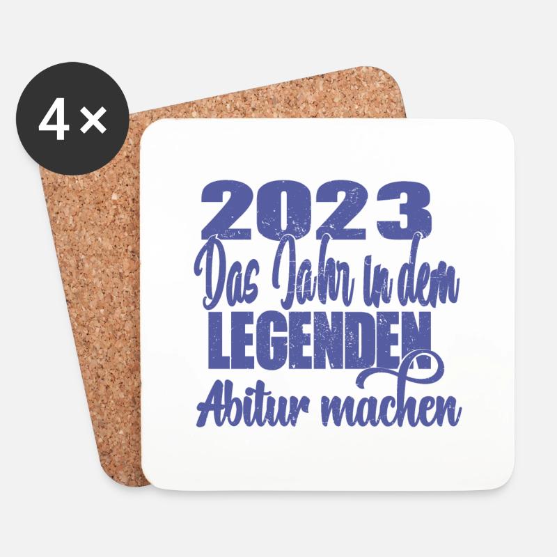 2023 Das Jahr in dem LEGENDEN Abitur machen - Untersetzer (4er-Set) - Weiß