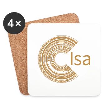 Pour Isa - Dessous de verre (lot de 4) - blanc - Devant