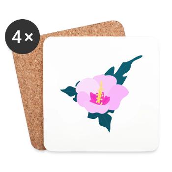 Hibiskusblüte 2 - Untersetzer (4er-Set) - Weiß - Vorne