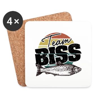 Team Biss Angel Fischen Zubehör Geschenk - Untersetzer (4er-Set) - Weiß - Vorne