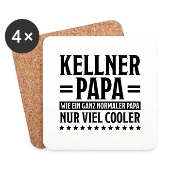 Kellner Lustige Spruch Service Restaurant Geschenk - Untersetzer (4er-Set) - Weiß - Vorne