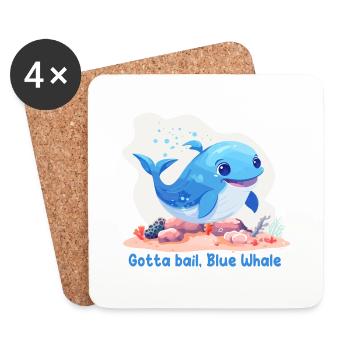 Gotta bail, Blue Whale - Dessous de verre (lot de 4) - blanc - Devant