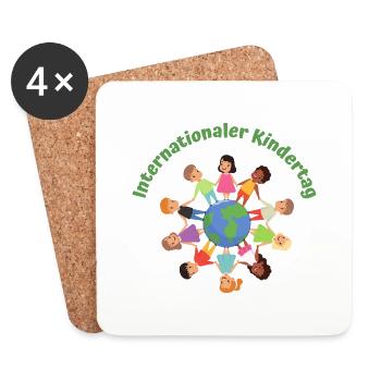 Internationaler Kindertag - Untersetzer (4er-Set) - Weiß - Vorne