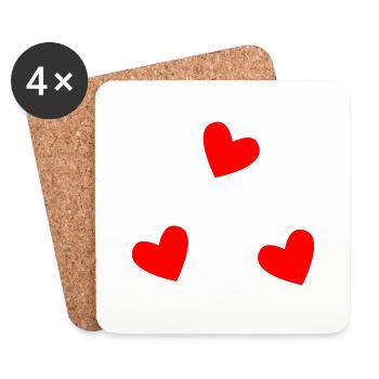 MOTHER's DAY. HAPPY MOTHER'S DAY. MOM. I LOVE YOU - Coasters (set of 4) - white - Front