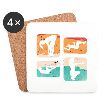 Retro sports fitness - Coasters (set of 4) - white - Front