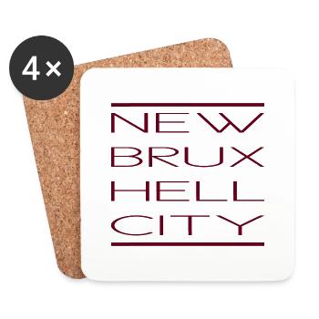 NewBruxHellCity - Dessous de verre (lot de 4) - blanc - Devant