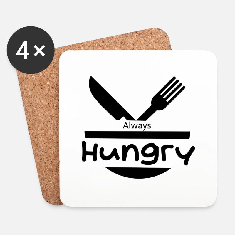 Always Hungry - Coasters (set of 4) - white