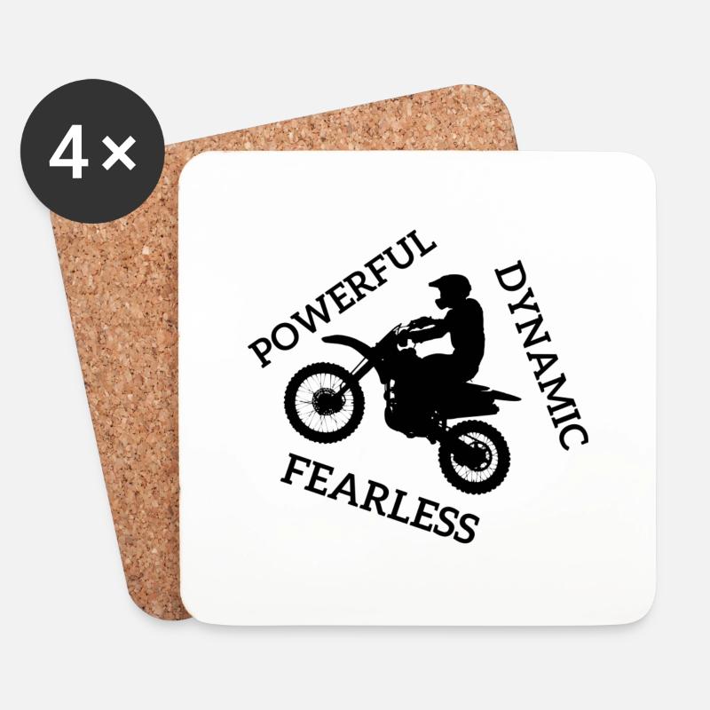 Motorrad - Untersetzer (4er-Set) - Weiß