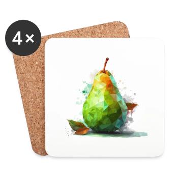 Poly Pear - Coasters (set of 4) - white - Front
