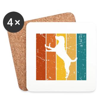 Chien cadeau Vintage - Dessous de verre (lot de 4) - blanc - Devant