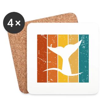 Whale Vintage Gift - Coasters (set of 4) - white - Front