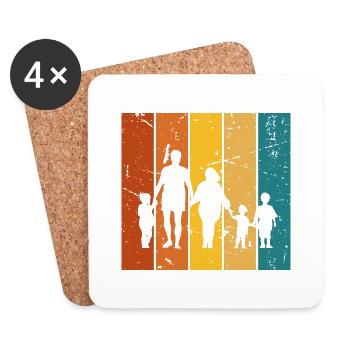 La famille cadeau Vintage - Dessous de verre (lot de 4) - blanc - Devant