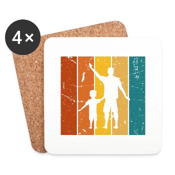 Papa Vintage-Geschenk - Untersetzer (4er-Set) - Weiß - Vorne