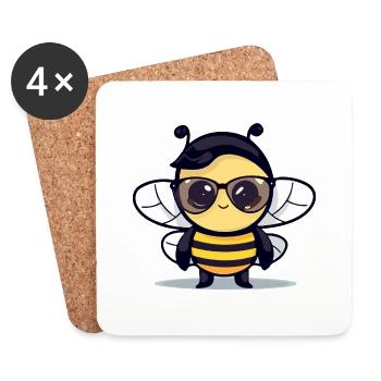 Ziz the bee - Coasters (set of 4) - white - Front