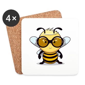 Liko the bee - Coasters (set of 4) - white - Front
