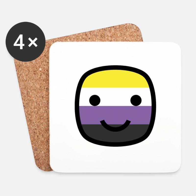 Always Smile Proudly! - Nonbinary Edition - Coasters (set of 4) - white