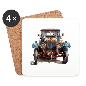 Oldtimer-Enthusiasten bilden eine Gemeinschaft - Untersetzer (4er-Set) - Weiß - Vorne