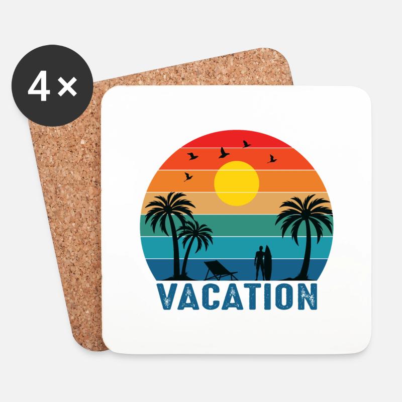 Vacation Time - Untersetzer (4er-Set) - Weiß