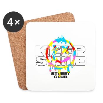 Keep Smile Street Club b - Coasters (set of 4) - white - Front