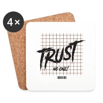 Trust No One b - Coasters (set of 4) - white - Front