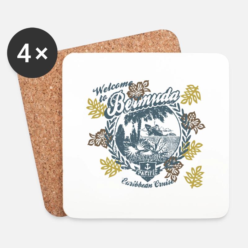 Welcome To Bermudas - Coasters (set of 4) - white