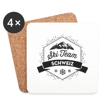 Skiteam Schweiz - Untersetzer (4er-Set) - Weiß - Vorne