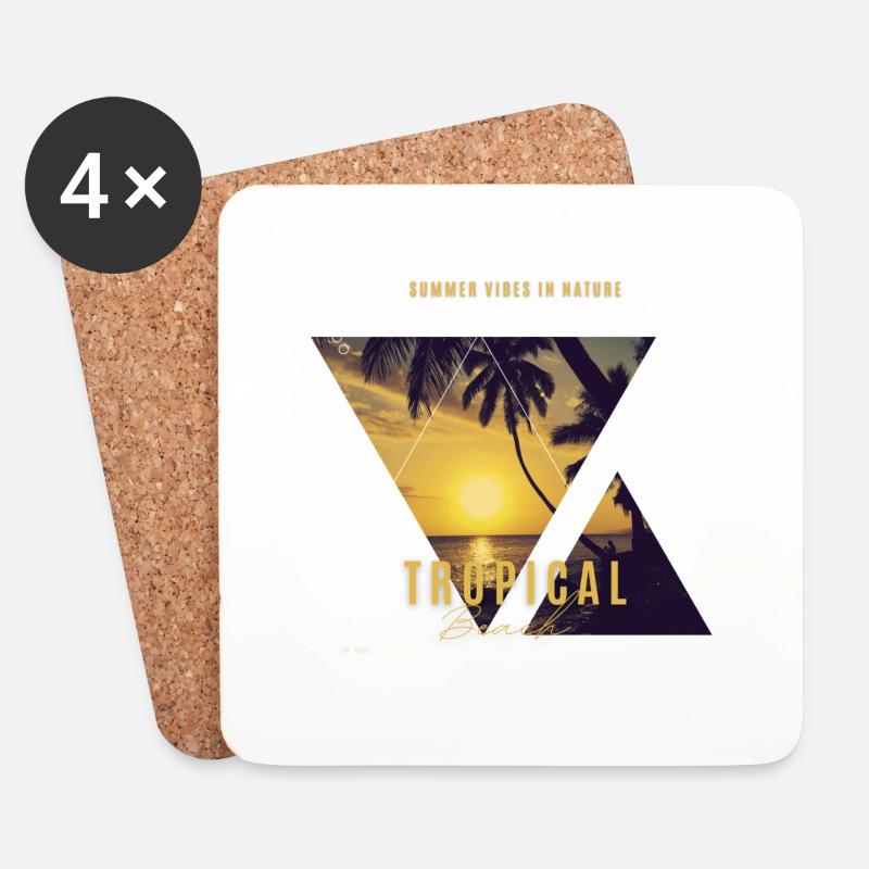 Beach - Untersetzer (4er-Set) - Weiß
