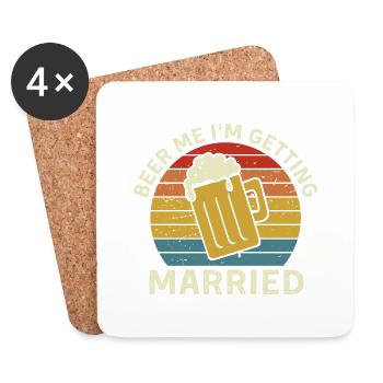 Beerme. Je vais me marier. - Dessous de verre (lot de 4) - blanc - Devant