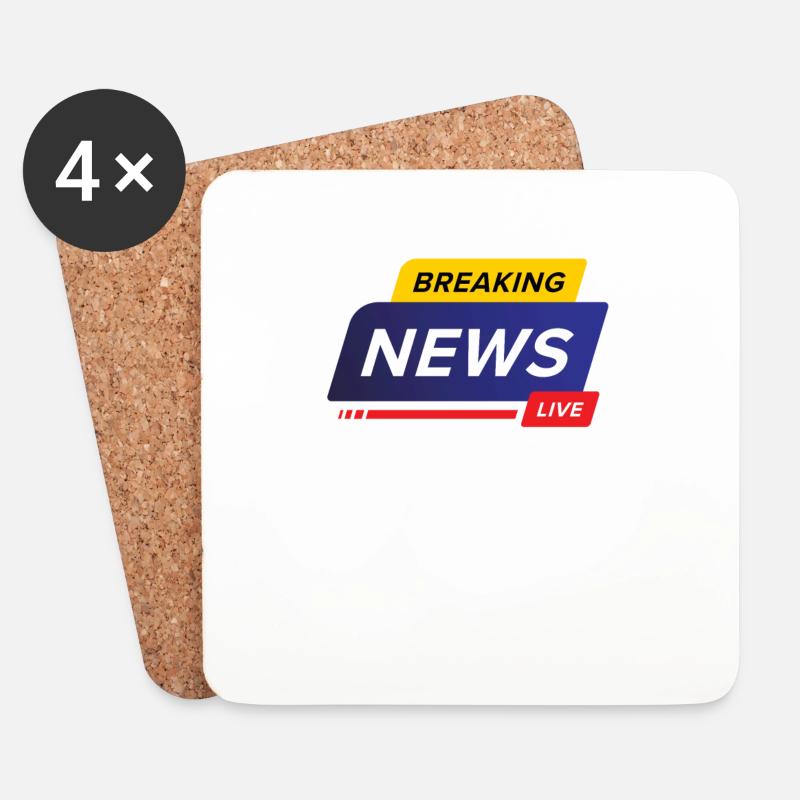 Breaking News - Untersetzer (4er-Set) - Weiß