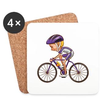 Fahrrad - Untersetzer (4er-Set) - Weiß - Vorne
