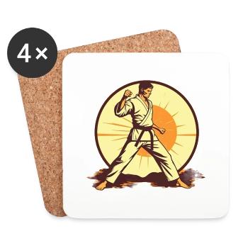 Bringen Sie Ihr Karate auf Vordermann - Untersetzer (4er-Set) - Weiß - Vorne