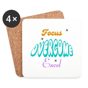 Fucus, Overcome, Excel typography - Coasters (set of 4) - white - Front