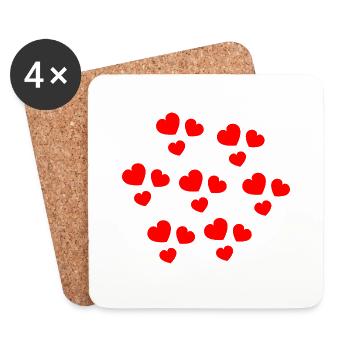 ICH HABE GERADE GEHEIRATET. Junggesellinnenabschied. HEILIGER VALENTINSTAG. PAAR. HERZ - Untersetzer (4er-Set) - Weiß - Vorne