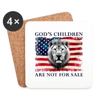 Les enfants de Dieu ne sont pas à vendre - Lion de Juda - Dessous de verre (lot de 4) - blanc - Devant